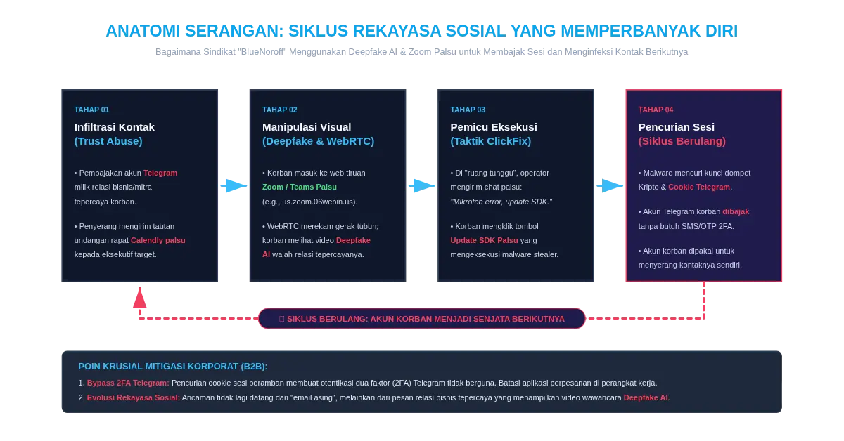 Sindikat BlueNoroff Gunakan Deepfake AI dan Zoom Palsu dalam Eksploitasi Rantai Kepercayaan Korporat 1.webp